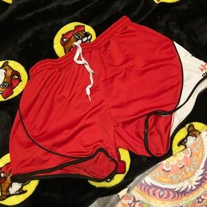 Red Athletic Shorts for Women